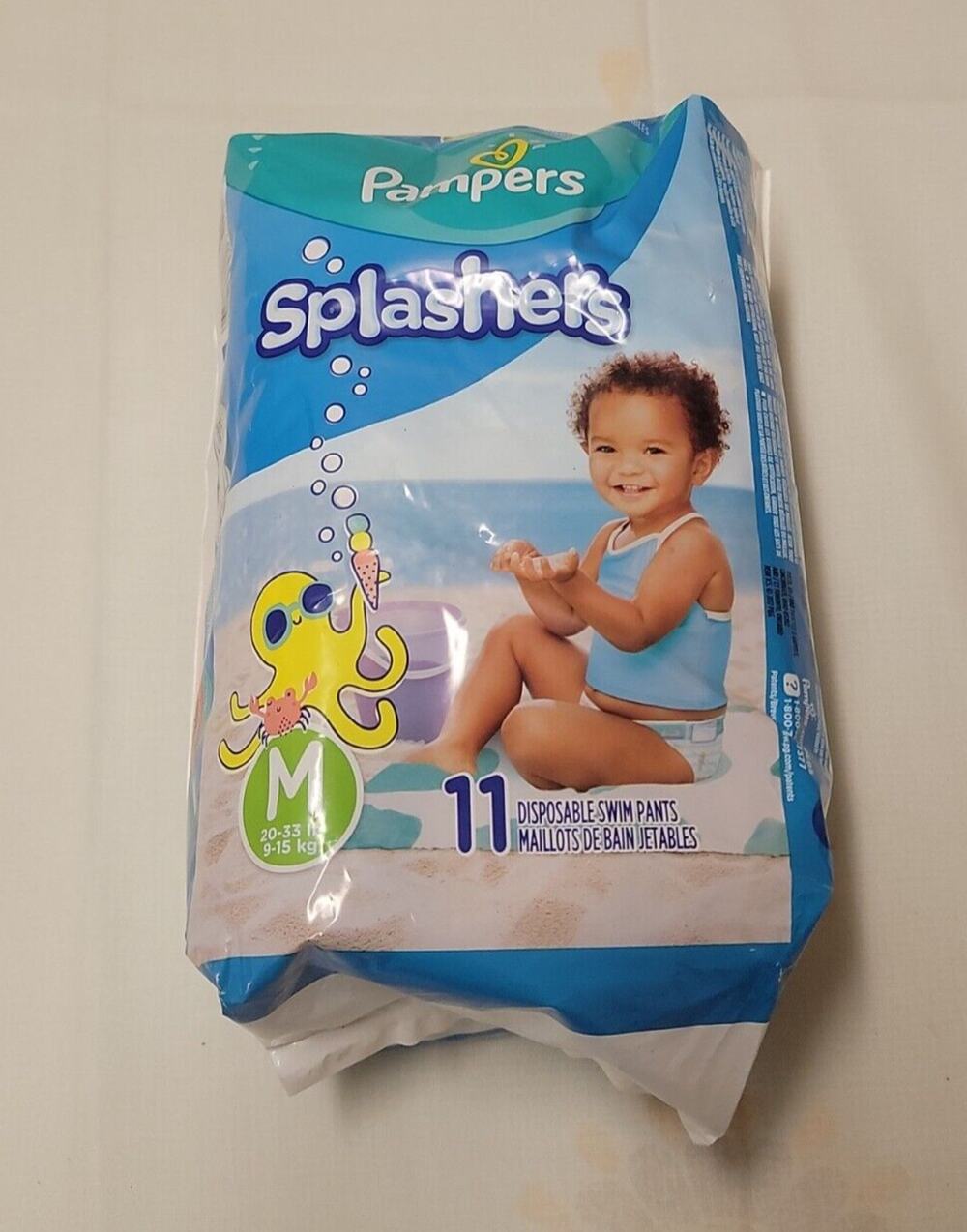 Pampers Splashers Disposable Swim Pants Diapers M 20-33 lb 11 count